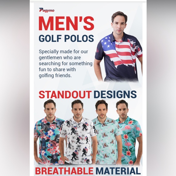 NEW Golf Polo Shirt Men’s Pagymo size L NWT - Picture 5 of 6